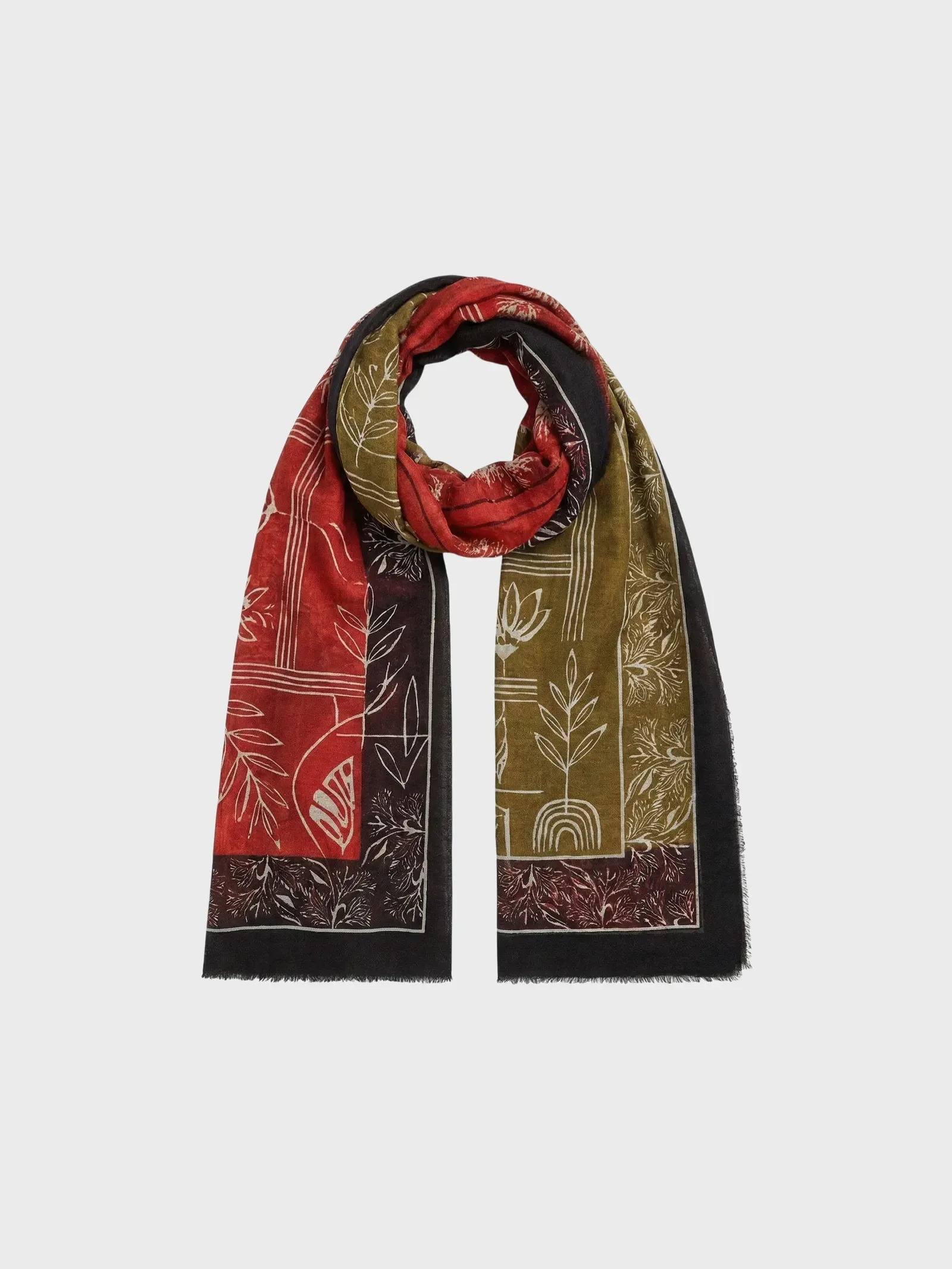 Printed Wool Blend Scarf